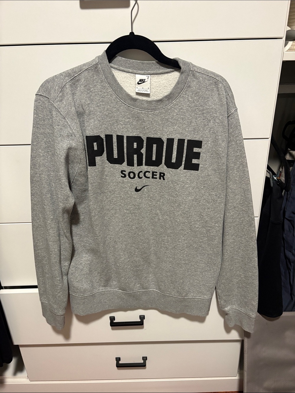 Nike Gray Purdue Soccer Crewneck Sweatshirt